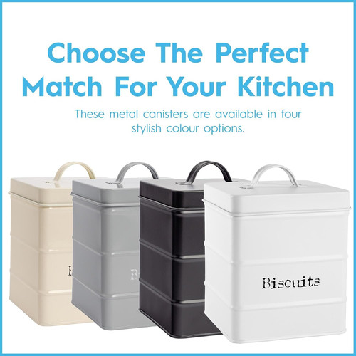 Metal biscuit tin grey - -,