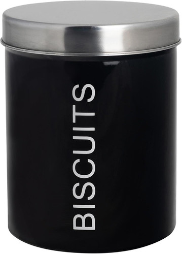 Metal biscuit tin black - -,