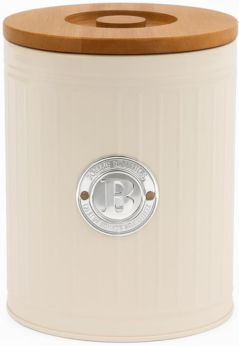 Cream airtight biscuit tin - airtight, tin.