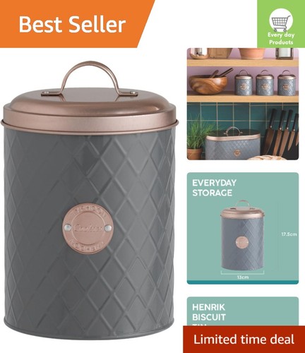 Henrik biscuit tin round - henrik, tin,