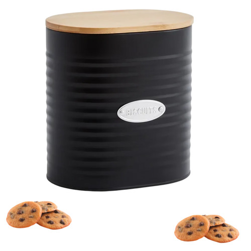 Biscuit tin with bamboo lid - bamboo,