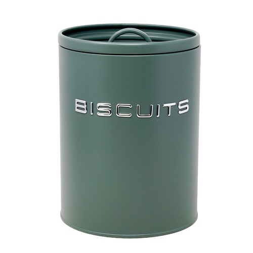 Biscuit tin sage green with - tin,