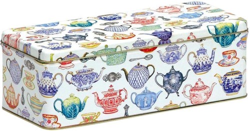Teapot design biscuit tin - design,
