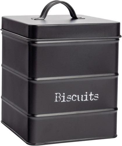 Metal biscuit tin black - biscuit,