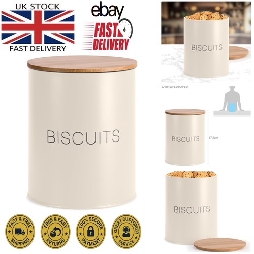 Modern round biscuit tin - biscuit, with